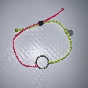 Pura Vida Neon Pink and Green Braided Bracelet
